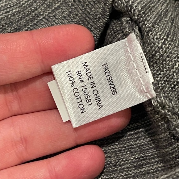Flag and Anthem NwT Macys gray quarter zip gray cotton sweater - Picture 6 of 10